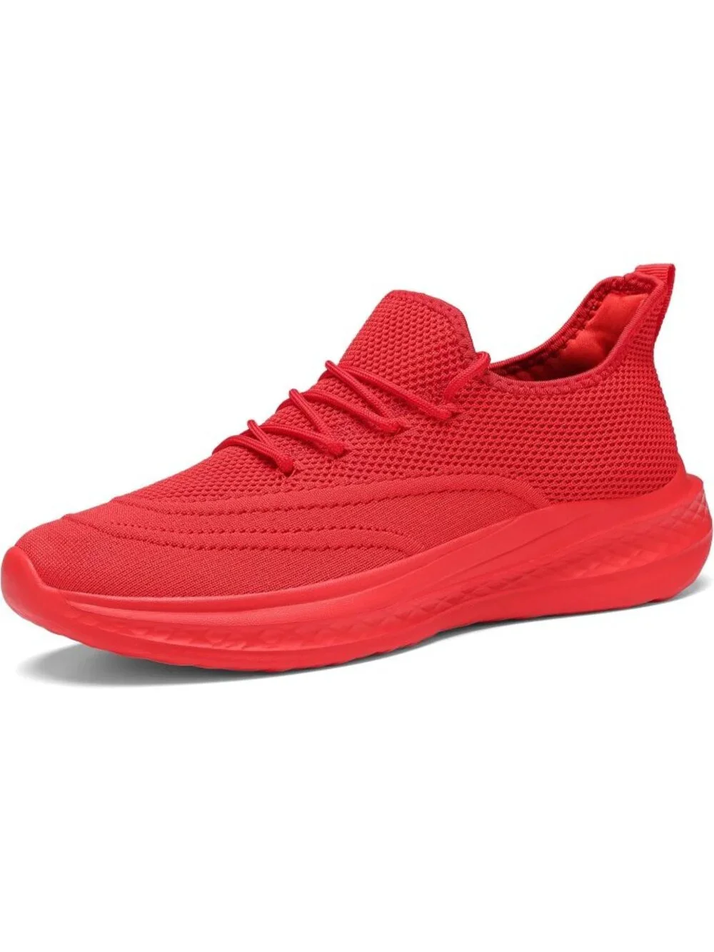 Men's Red Running Shoes Slip On Walking Shoes Non Slip Lightweight Sneakers